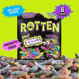 Rotten Sour Gummy Worms 1.8oz x 8ct