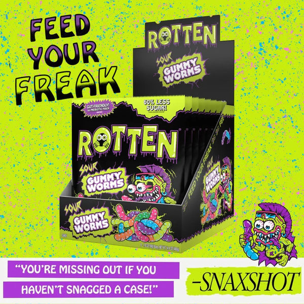 Rotten Sour Gummy Worms 1.8oz x 8ct