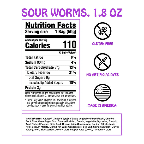 Rotten Sour Gummy Worms 1.8oz x 8ct