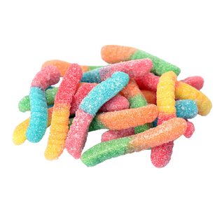 6 Flavor Sour Neon Worms 30 Lbs
