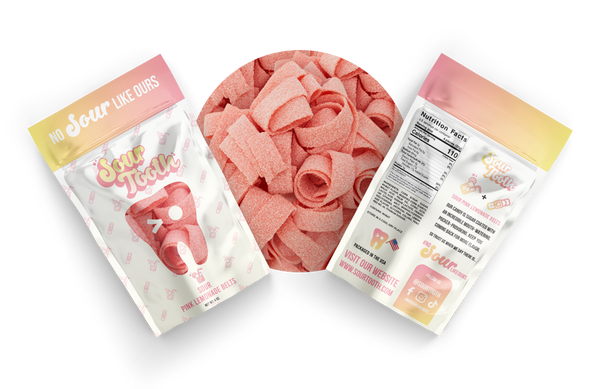 Sour Tooth Sour Pink Lemonade Belts 4oz x 12ct
