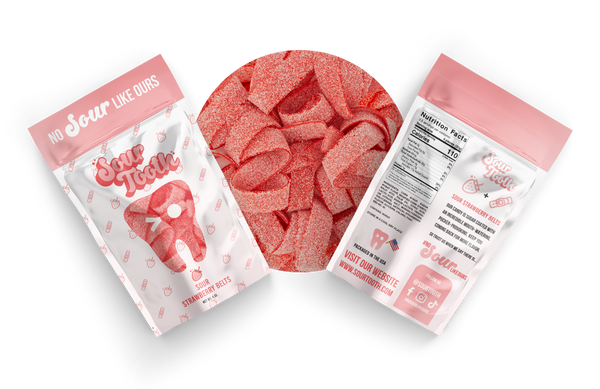 Sour Tooth Sour Strawberry Belts 4oz x 12ct
