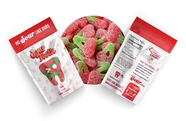Sour Tooth Sour Twin Cherries 4oz x 12ct