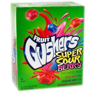 Fruit Gushers Super Sour Berry Flavored Fruit Snacks 6x34oz (12.75 lb)